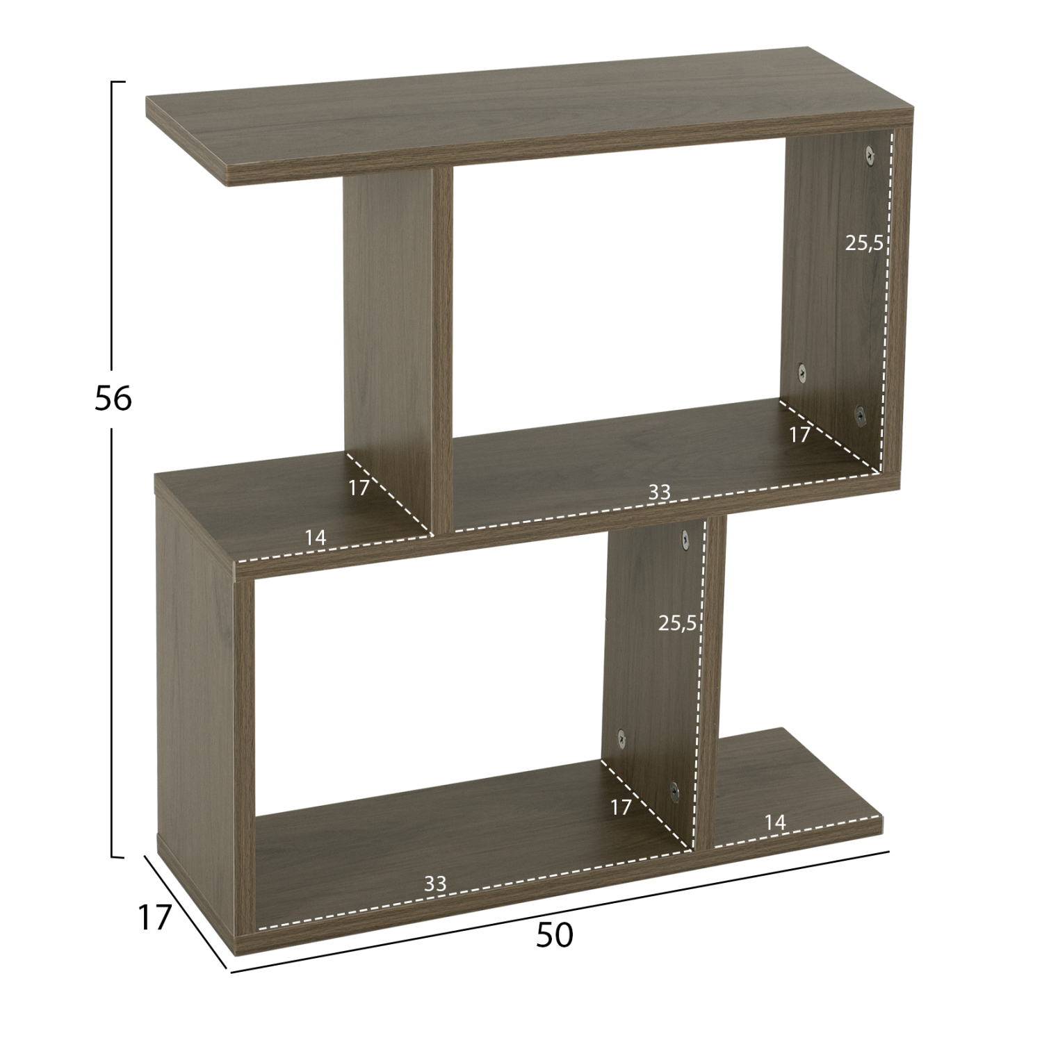 ΒΟΗΘΗΤΙΚΟ ΤΡΑΠΕΖΙ ΜΕ ΡΑΦΙΑ AMEER ΜΕΛΑΜΙΝΗ ΣΕ OLIVE GREY ΧΡΩΜΑ HM8881.12 50x17x56Υεκ. - Image 2
