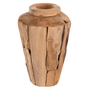 ΔΙΑΚΟΣΜΗΤΙΚΟ ΒΑΖΟ ZENIA HM7918 ΑΠΟ ΚΟΜΜΑΤΙΑ ΑΝΑΚΥΚΛΩΜΕΝΟΥ ΞΥΛΟΥ TEAK ΣΕ ΦΥΣΙΚΟ Φ20x40Yεκ.