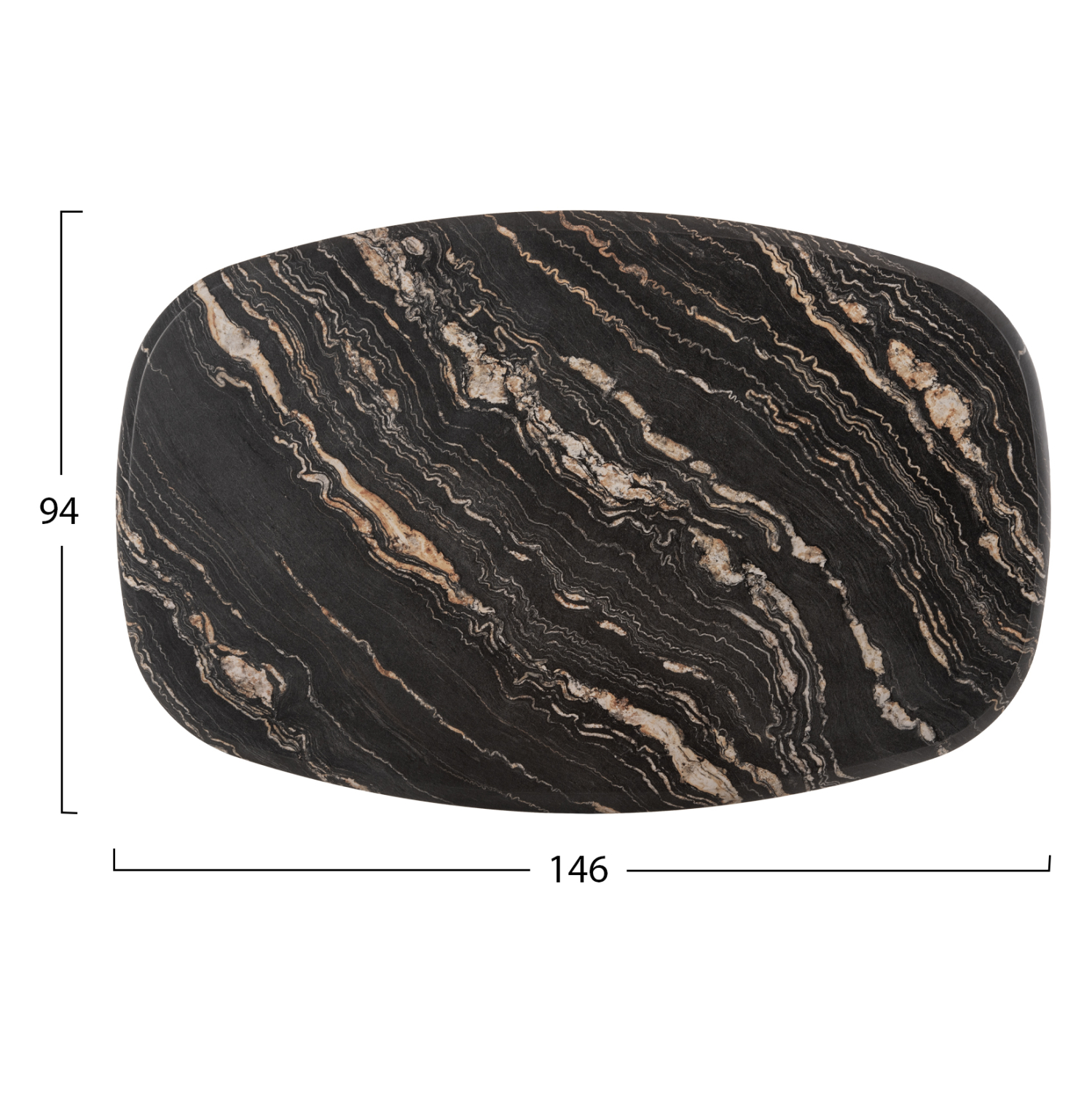 ΕΠΙΦΑΝΕΙΑ ΤΡΑΠΕΖΙΟΥ 5787 WERZALIT HM5916.15 BLACK GOLD MARBLE 146X94 εκ. - Image 2