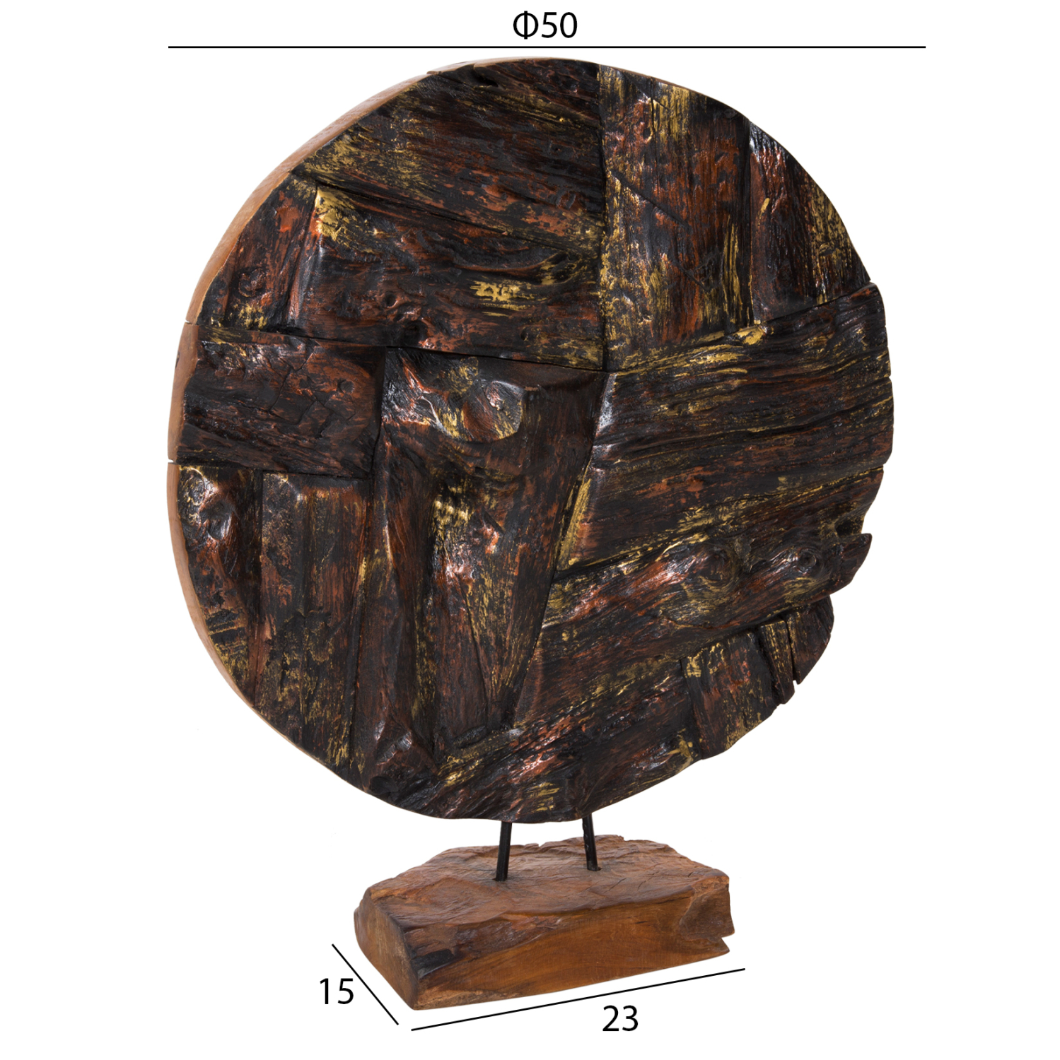 ΕΠΙΤΡΑΠΕΖΙΟ ΔΙΑΚΟΣΜΗΤΙΚΟ ΜΑΣΙΦ ΞΥΛΟ ΤEAK ΦΥΣΙΚΟ HM7718 50X15X64YΕΚ. - Image 2