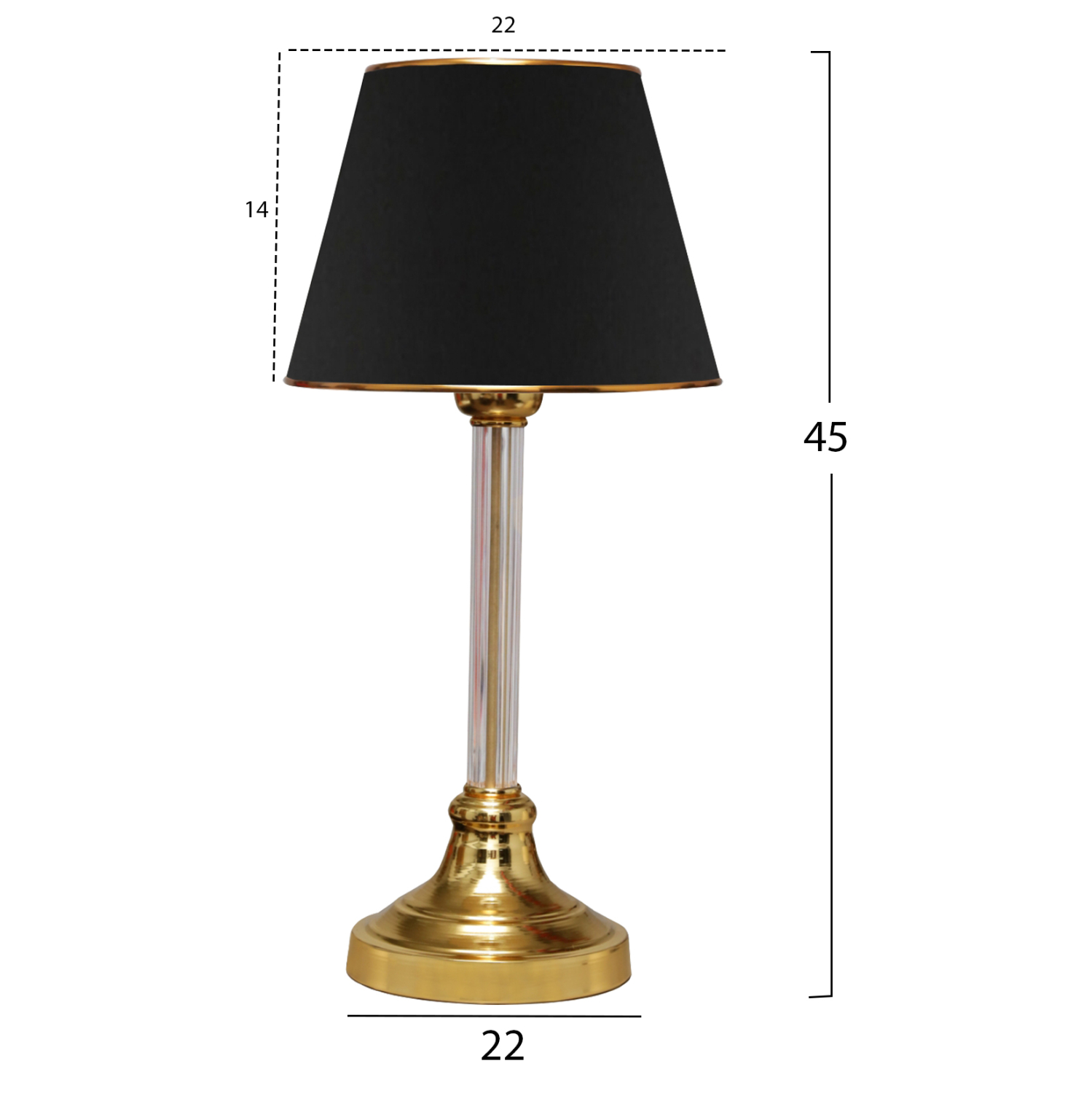 ΦΩΤΙΣΤΙΚΟ ΕΠΙΤΡΑΠΕΖΙΟ ΧΡΥΣΟ ΜΑΥΡΟ HM7591.03 - Image 2