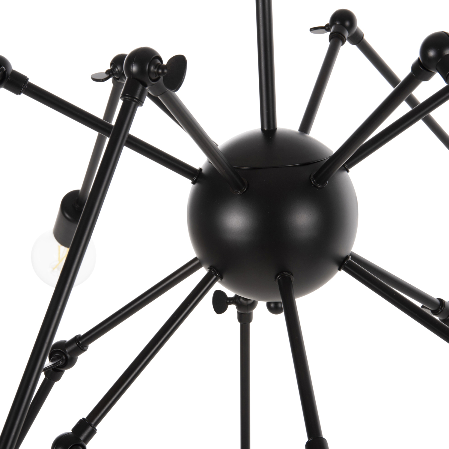 ΦΩΤΙΣΤΙΚΟ ΟΡΟΦΗΣ 12-ΦΩΤΟ HM4167 ΜΑΥΡΟΙ ΜΕΤΑΛΛΙΚΟΙ ΑΡΘΡΩΤΟΙ ΒΡΑΧΙΟΝΕΣ Φ92x120Υεκ - Image 6