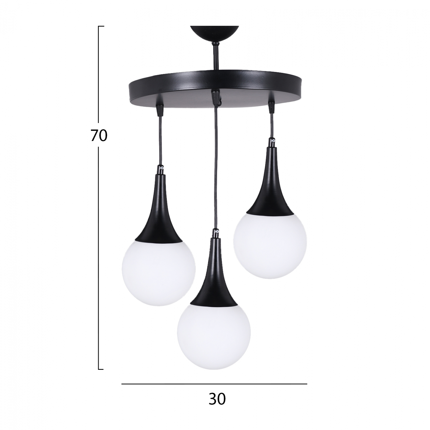 ΦΩΤΙΣΤΙΚΟ ΟΡΟΦΗΣ 3ΦΩΤΟ ΜΑΥΡΟ HM7516.01 30x75 εκ. - Image 2