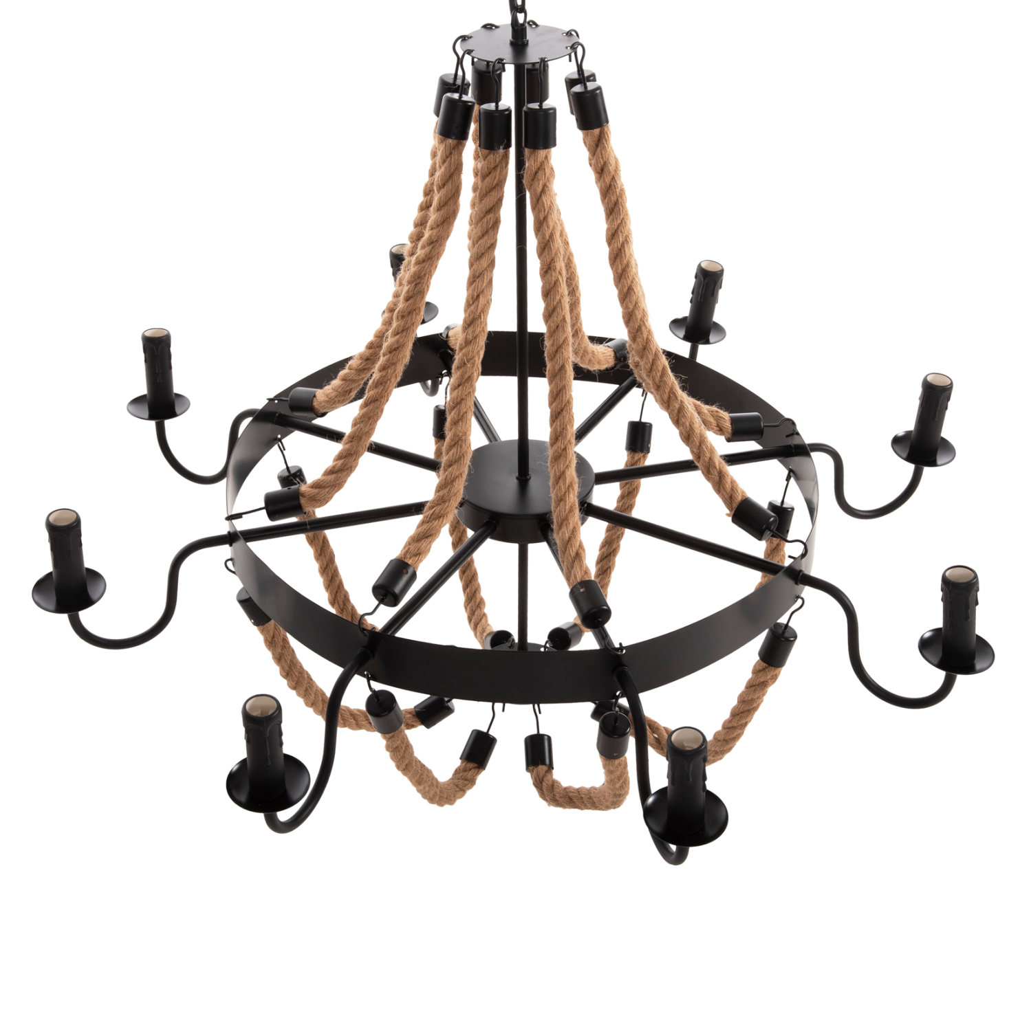 ΦΩΤΙΣΤΙΚΟ ΟΡΟΦΗΣ ΚΡΕΜΑΣΤΟ HM4178 8-ΦΩΤΟ ΣΧΟΙΝΙ ΚΑΙ ΜΑΥΡΟ ΜΕΤΑΛΛΟ 84x84x121Υεκ. - Image 3