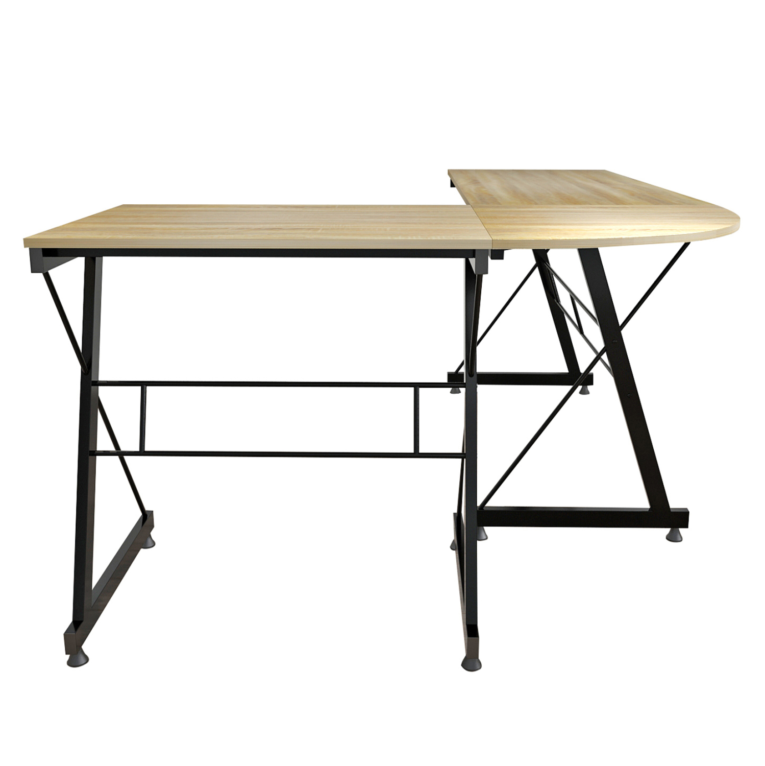 ΓΩΝΙΑΚΟ ΓΡΑΦΕΙΟ SONAMA ΕΠΙΦΑΝΕΙΑ ΜΕ ΜΕΤΑΛΛΙΚΟ ΣΚΕΛΕΤΟ HM2127.01 158Χ120Χ74εκ. - Image 4