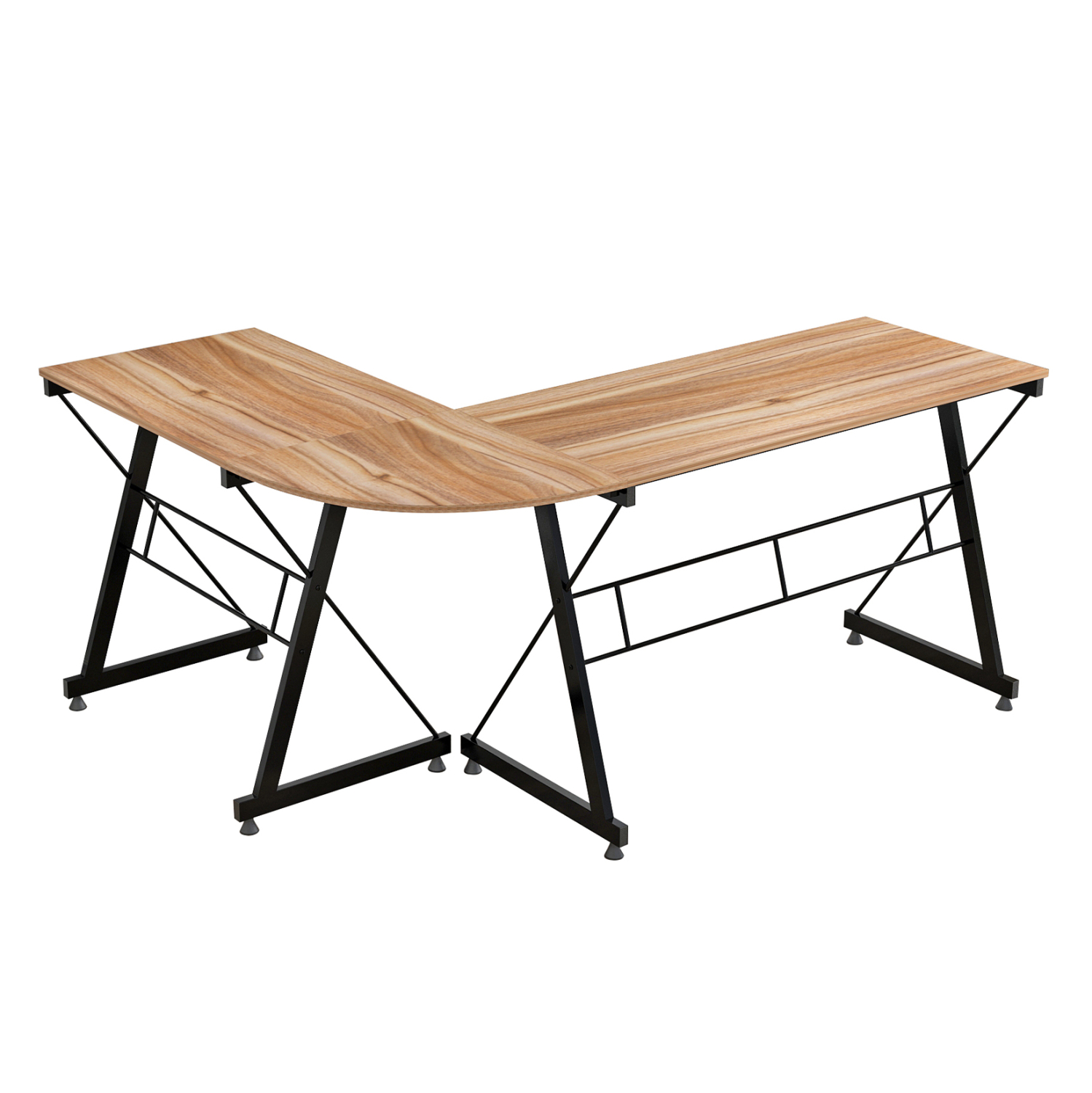 ΓΩΝΙΑΚΟ ΓΡΑΦΕΙΟ WALNUT ΕΠΙΦΑΝΕΙΑ ΜΕ ΜΕΤΑΛΛΙΚΟ ΣΚΕΛΕΤΟ HM2127.02 158Χ120Χ74εκ. - Image 6