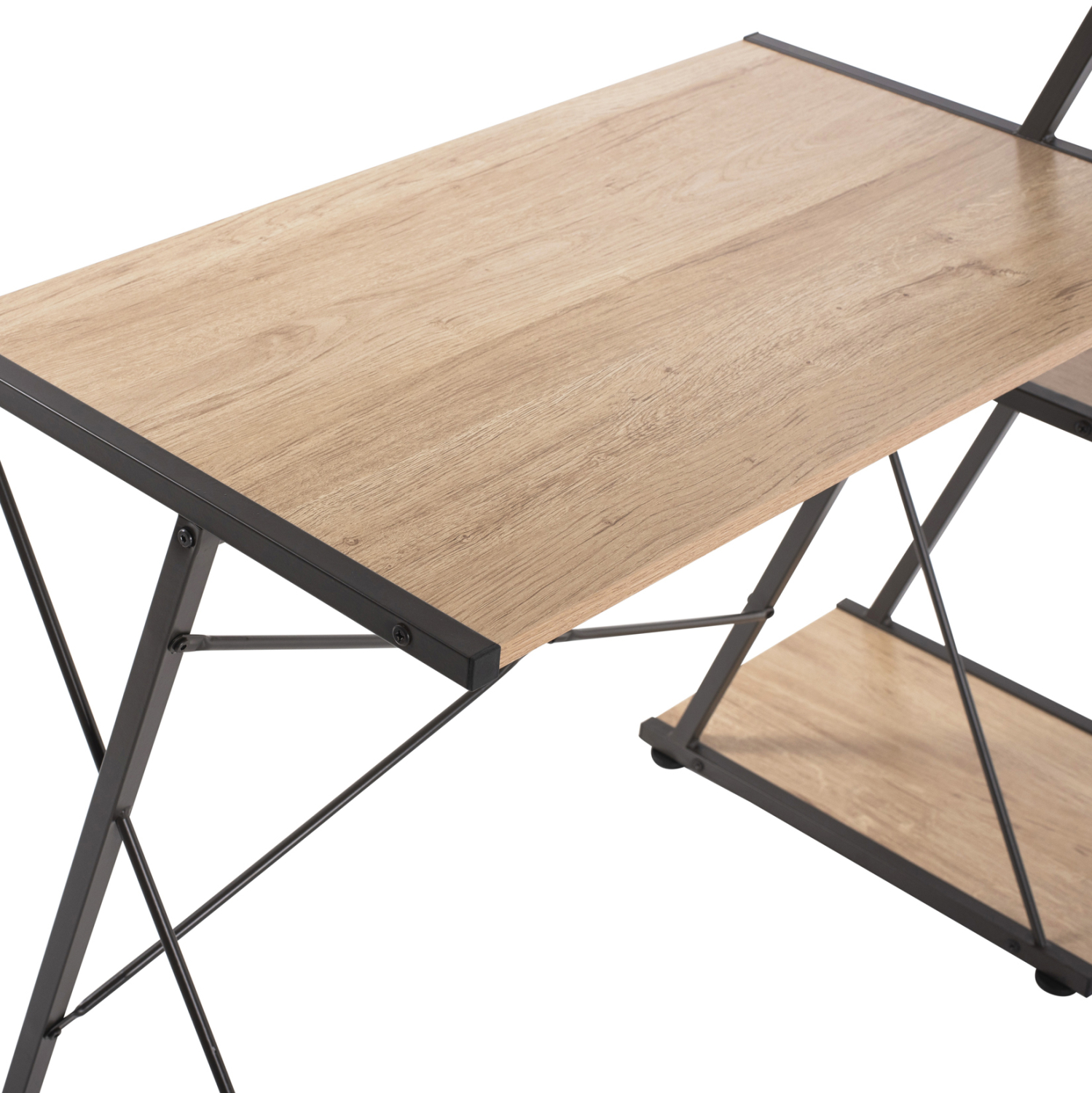 ΓΡΑΦΕΙΟ NOREX HM9317 ΜΕΤΑΛΛΙΚΟ ΜΑΥΡΟ ΜΕ MDF ΕΠΙΦΑΝΕΙΑ ΣΕ ΟΑΚ 116X48X89,5Υεκ. - Image 4