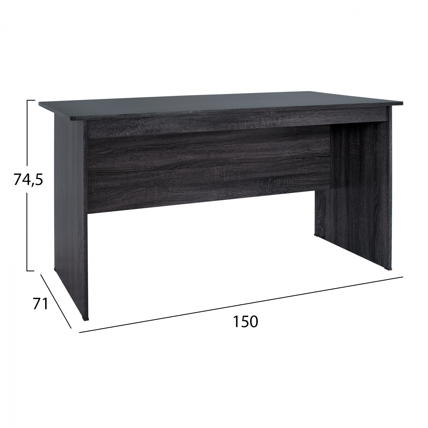 ΓΡΑΦΕΙΟ ΜΕΛΑΜΙΝΗΣ HAYDEN 150x71x74,5 HM2284.01 ΣΕ ΑΝΘΡΑΚΙ ΧΡΩΜΑ - Image 2