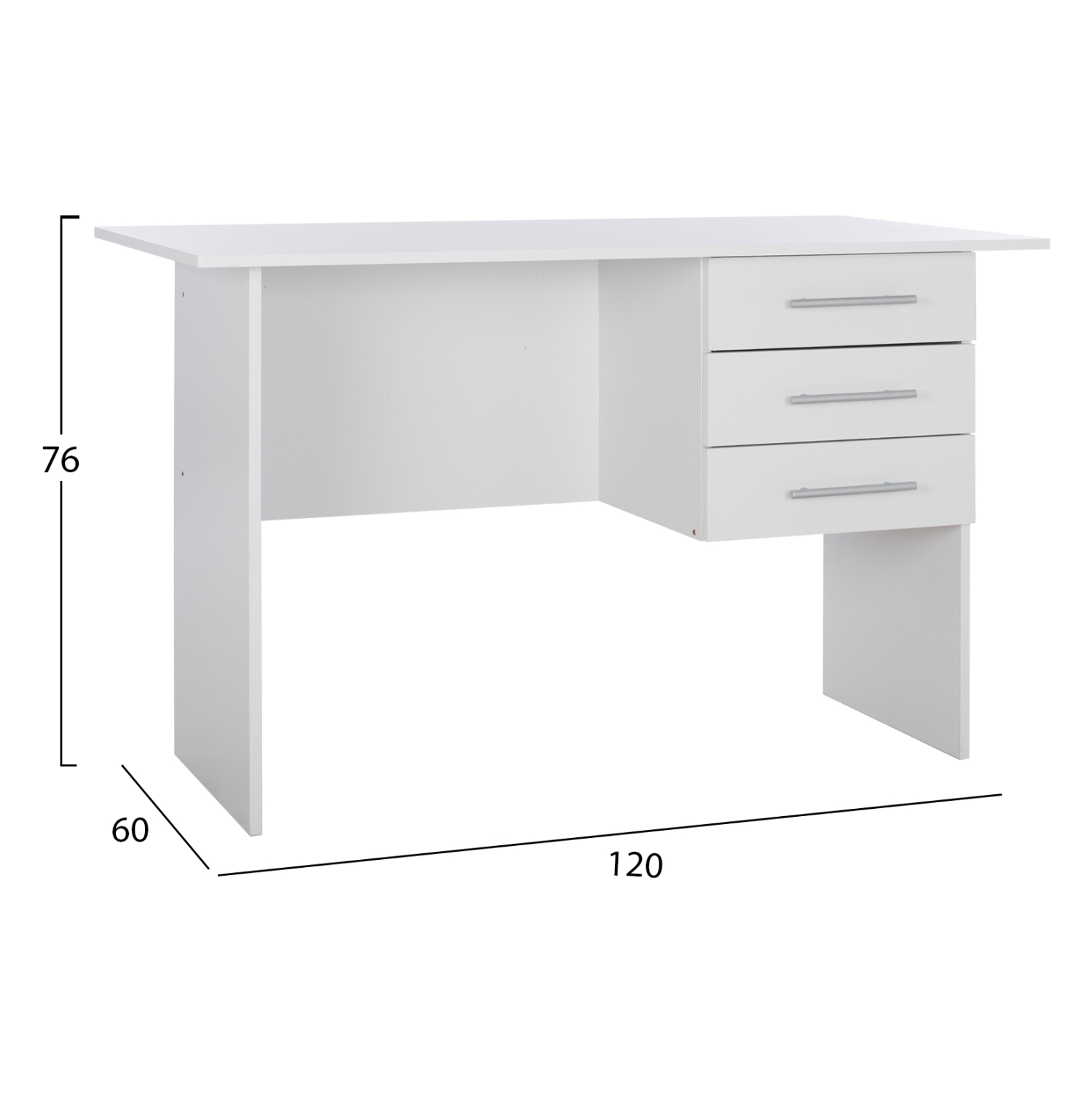 ΓΡΑΦΕΙΟ ΜΕΛΑΜΙΝΗΣ ENSLEY HM2029.05 ΜΕ 3 ΣΥΡΤΑΡΙΑ ΛΕΥΚΟ 120X60X76 εκ. - Image 2