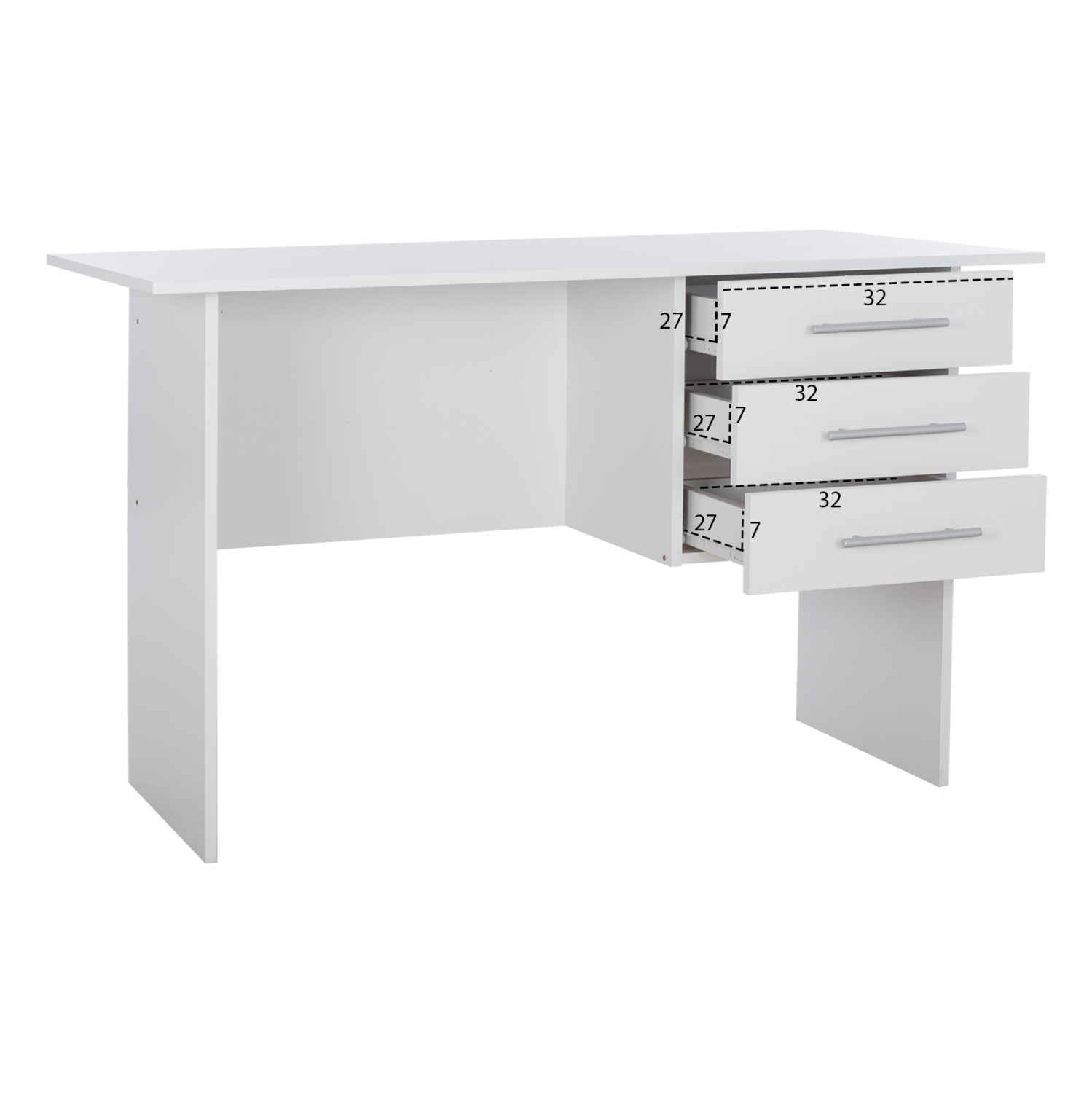 ΓΡΑΦΕΙΟ ΜΕΛΑΜΙΝΗΣ ENSLEY HM2029.05 ΜΕ 3 ΣΥΡΤΑΡΙΑ ΛΕΥΚΟ 120X60X76 εκ. - Image 3