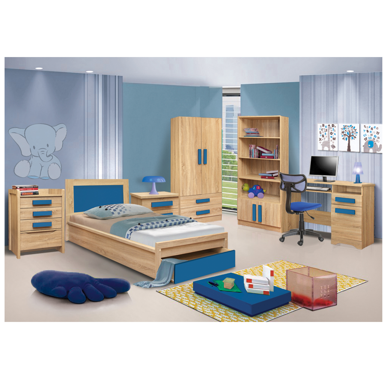 ΓΡΑΦΕΙΟ PLAYROOM SONAMA-ΣΙΕΛ HM11154.01 110X55X76.5εκ - Image 7