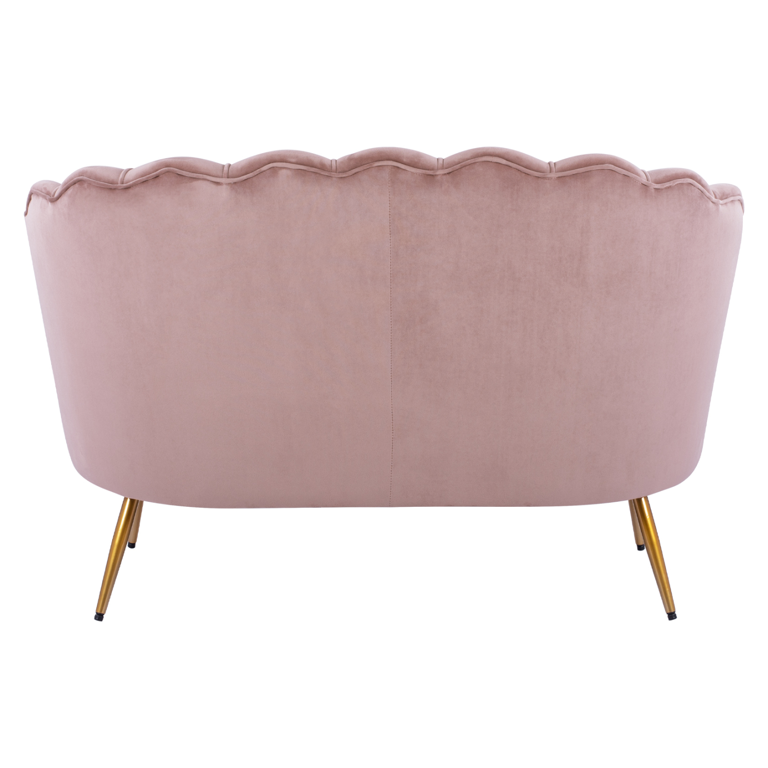 ΚΑΝΑΠΕΣ 2ΘΕΣΙΟΣ COQUILLE HM8627.02 ΑΠΟ ΒΕΛΟΥΔΟ ΣΑΠΙΟ ΜΗΛΟ & ΧΡΥΣΑ ΠΟΔΙΑ 130x81x86εκ. - Image 5