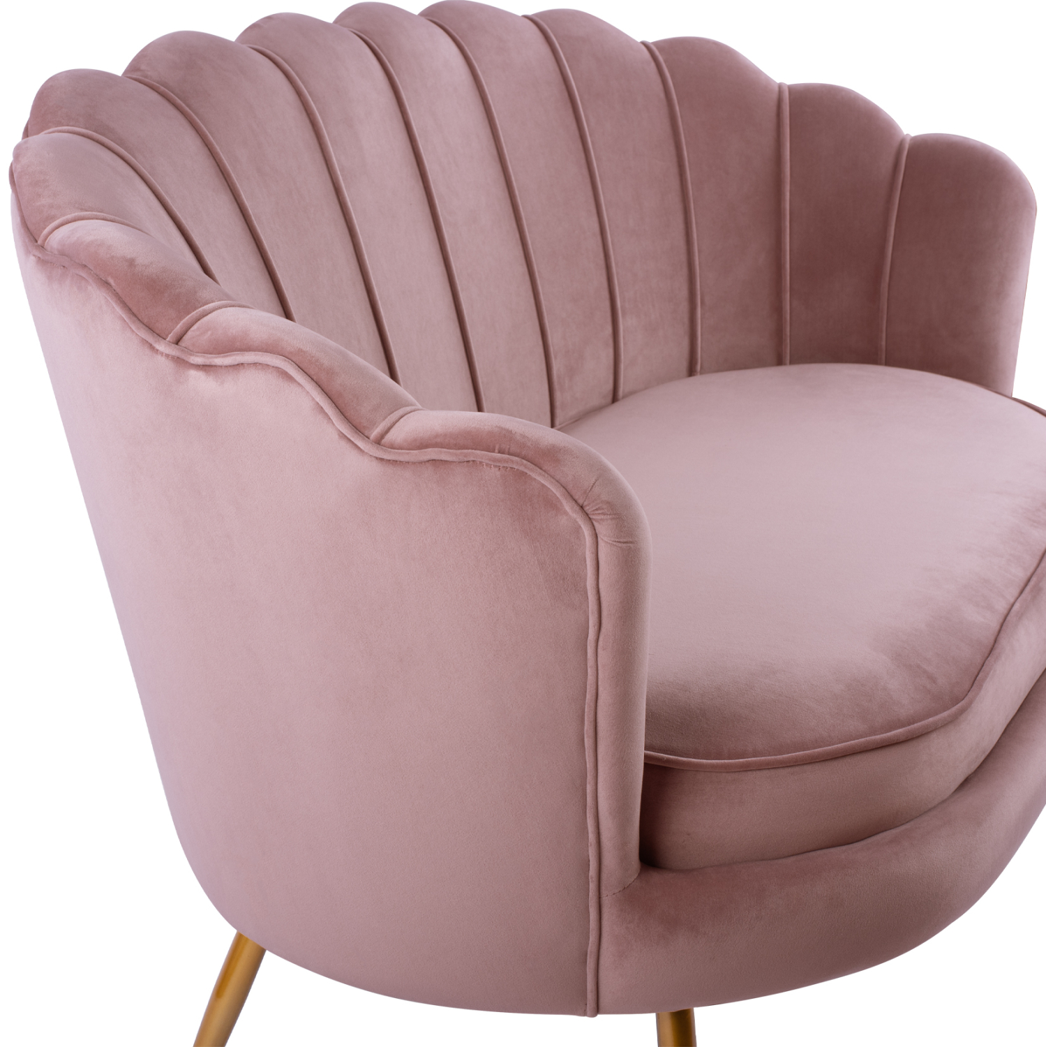 ΚΑΝΑΠΕΣ 2ΘΕΣΙΟΣ COQUILLE HM8627.02 ΑΠΟ ΒΕΛΟΥΔΟ ΣΑΠΙΟ ΜΗΛΟ & ΧΡΥΣΑ ΠΟΔΙΑ 130x81x86εκ. - Image 8