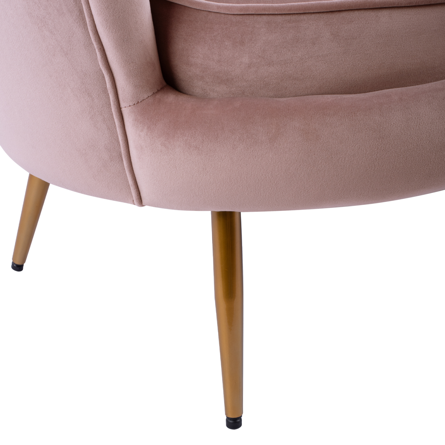 ΚΑΝΑΠΕΣ 2ΘΕΣΙΟΣ COQUILLE HM8627.02 ΑΠΟ ΒΕΛΟΥΔΟ ΣΑΠΙΟ ΜΗΛΟ & ΧΡΥΣΑ ΠΟΔΙΑ 130x81x86εκ. - Image 10