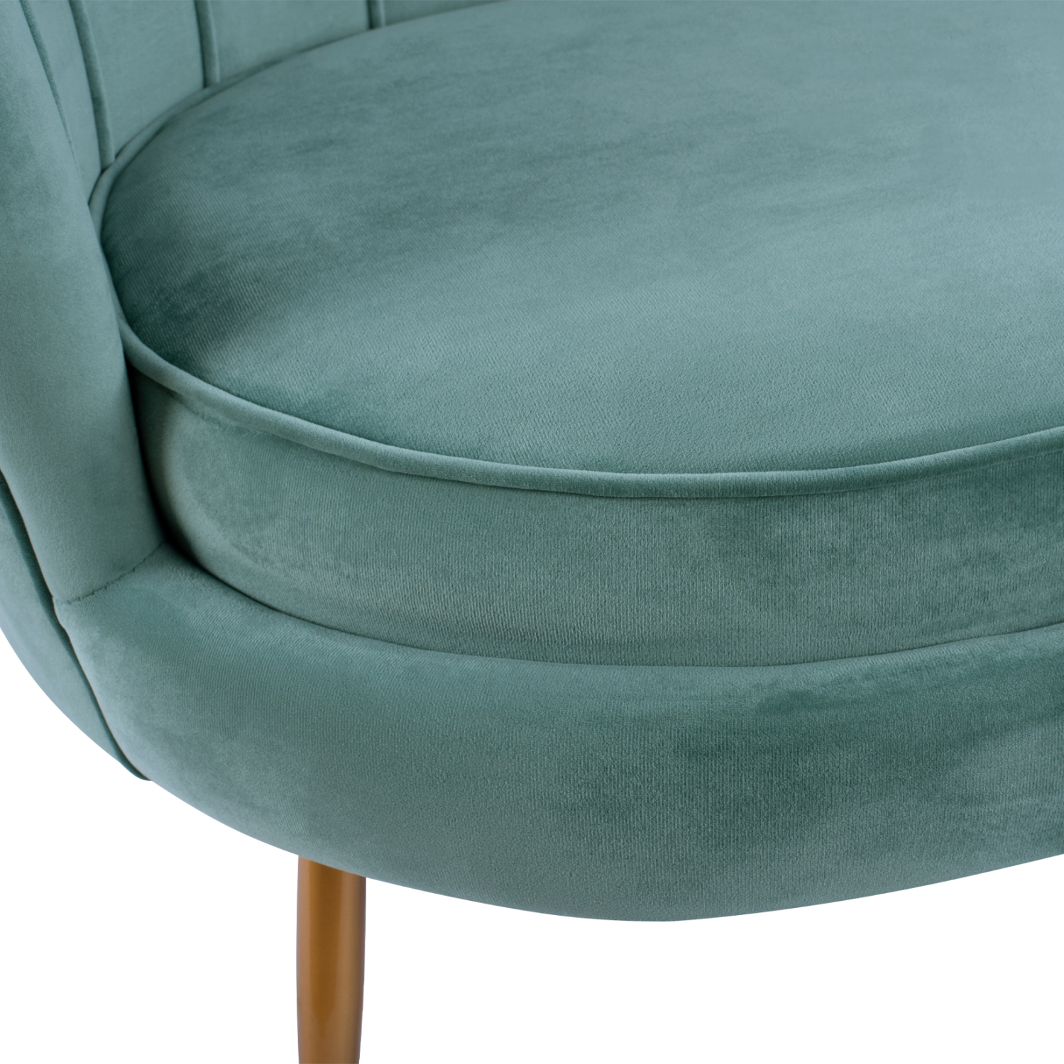 ΚΑΝΑΠΕΣ 2ΘΕΣΙΟΣ COQUILLE HM8627.07 ΑΠΟ ΦΥΣΤΙΚΙ ΒΕΛΟΥΔΟ ΜΕ ΧΡΥΣΑ ΠΟΔΙΑ 130x81x86Υ εκ. - Image 6