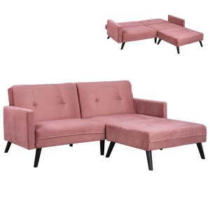 ΚΑΝΑΠΕΣ ΓΩΝΙΑ ΚΡΕΒΑΤΙ LIVIA ΒΕΛΟΥΔΟ ΣΑΠΙΟ ΜΗΛΟ ΜΕ ΥΠΟΠΟΔΙΟ 211X158X83Y εκ.HM3151.02