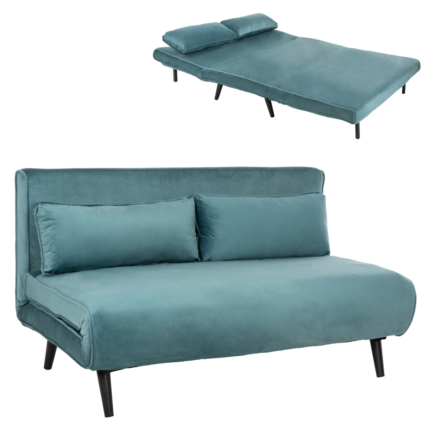 ΚΑΝΑΠΕΣ ΚΡΕΒΑΤΙ 2 ΑΤΟΜΩΝ ASMA HM3077.15 ΒΕΛΟΥΔΟ ΜΕΝΤΑ 140x80x77Yεκ.