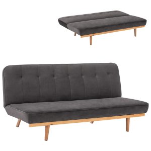 ΚΑΝΑΠΕΣ ΚΡΕΒΑΤΙ 3ΘΕΣΙΟΣ ΑΠΟ ΒΕΛΟΥΔΟ ΓΚΡΙ HM3168.01 193Χ85Χ88Υ εκ.