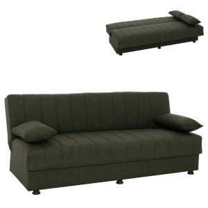ΚΑΝΑΠΕΣ ΚΡΕΒΑΤΙ ANDRI ΤΡΙΘΕΣΙΟΣ DARK OLIVE HM3239.05 180x72x77 εκ.