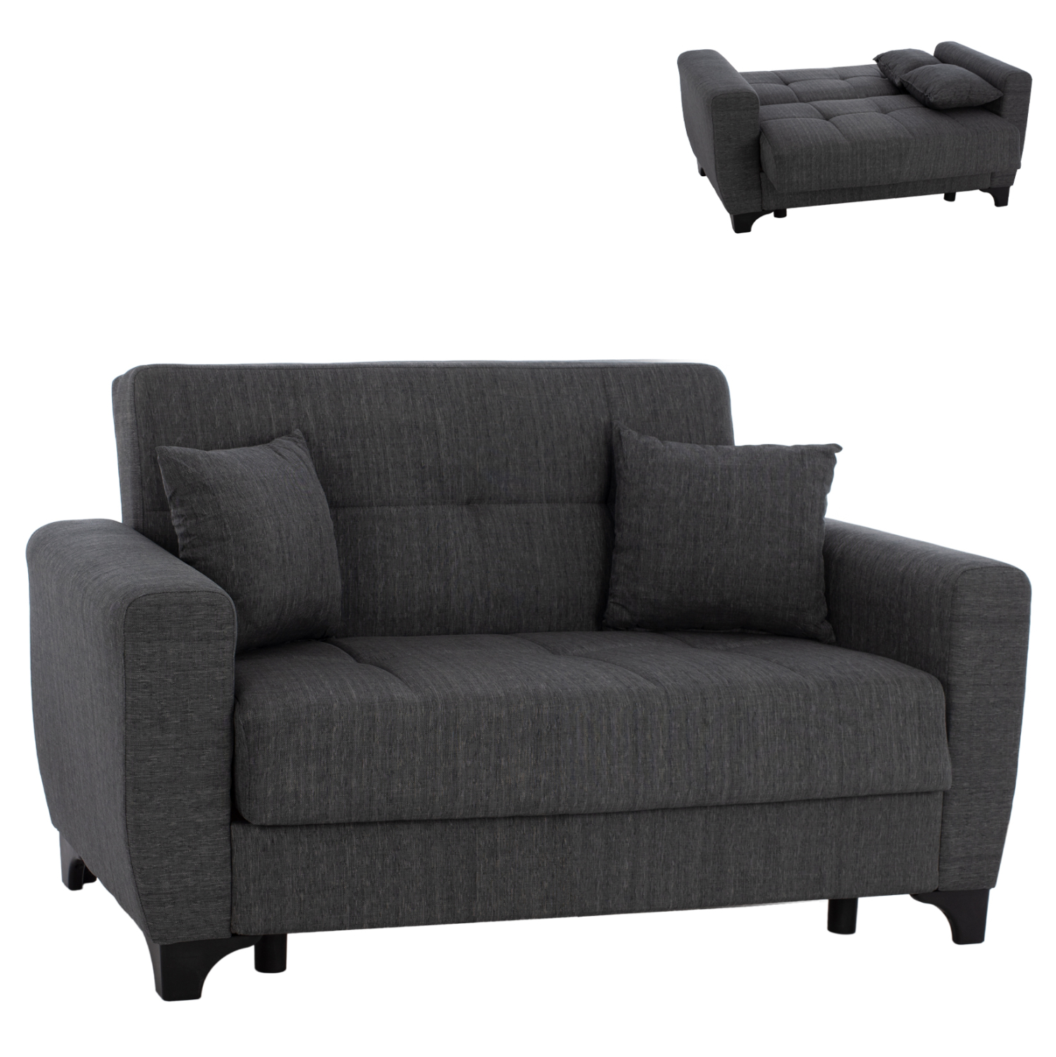 ΚΑΝΑΠΕΣ ΚΡΕΒΑΤΙ HEMA ΔΙΘΕΣΙΟΣ ΨΗΛΗ ΠΛΑΤΗ ΓΚΡΙ HM3243.03 160x84x88 εκ.