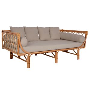 ΚΑΝΑΠΕΣ-ΚΡΕΒΑΤΙ ΕΞ. ΧΩΡΟΥ ALIKI HM9658 RATTAΝ ΦΥΣΙΚΟ-ΜΠΕΖ ΜΑΞΙΛΑΡΙΑ 200x100x76Yεκ.