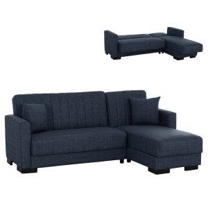 ΚΑΝΑΠΕΣ ΚΡΕΒΑΤΙ GHUFRAN ΓΩΝΙΑ ΑΝΑΣΤΡΕΨΙΜΗ ΜΠΛΕ HM3244.07 ΜΕ ΑΠΟΘΗΚΕΤΙΚΟ ΧΩΡΟ 202x140x78Yεκ.