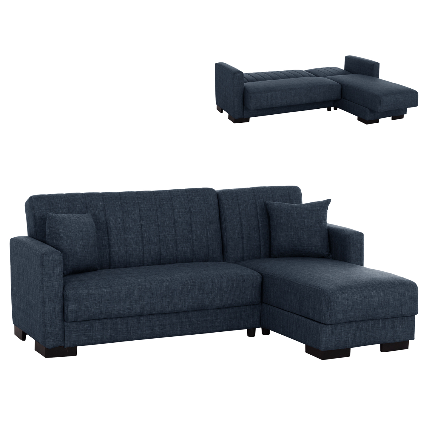 ΚΑΝΑΠΕΣ ΚΡΕΒΑΤΙ GHUFRAN ΓΩΝΙΑ ΑΝΑΣΤΡΕΨΙΜΗ ΜΠΛΕ HM3244.07 ΜΕ ΑΠΟΘΗΚΕΤΙΚΟ ΧΩΡΟ 202x140x78Yεκ.