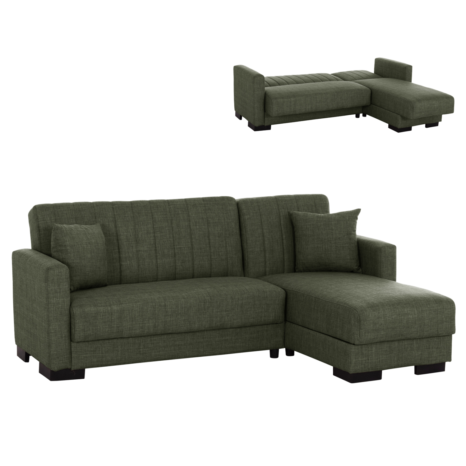 ΚΑΝΑΠΕΣ ΚΡΕΒΑΤΙ GHUFRAN ΓΩΝΙΑ ΑΝΑΣΤΡΕΨΙΜΗ DARK OLIVE ΜΕ ΑΠΟΘΗΚΕΤΙΚΟ ΧΩΡΟ HM3244.05 202x140x78Yεκ.