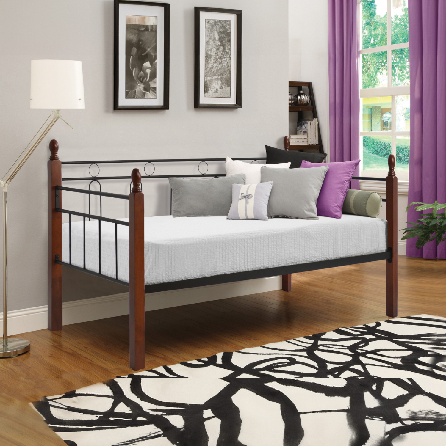 ΚΑΝΑΠΕΣ ΚΡΕΒΑΤΙ REVEN ΣΤΡΩΜΑ 90Χ190 εκ ΜΕΤΑΛΛΟ ΚΑΙ ΞΥΛΟ HM367 - Image 2