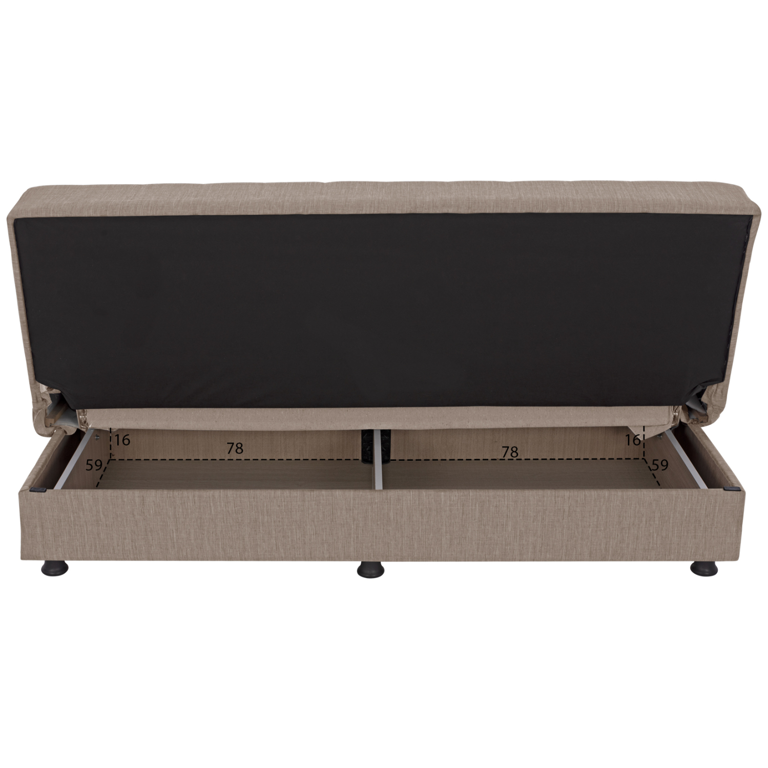 ΚΑΝΑΠΕΣ ΚΡΕΒΑΤΙ ANDRI ΤΡΙΘΕΣΙΟΣ ΜΠΕΖ HM3239.04 180x83x74Υ εκ. - Image 5