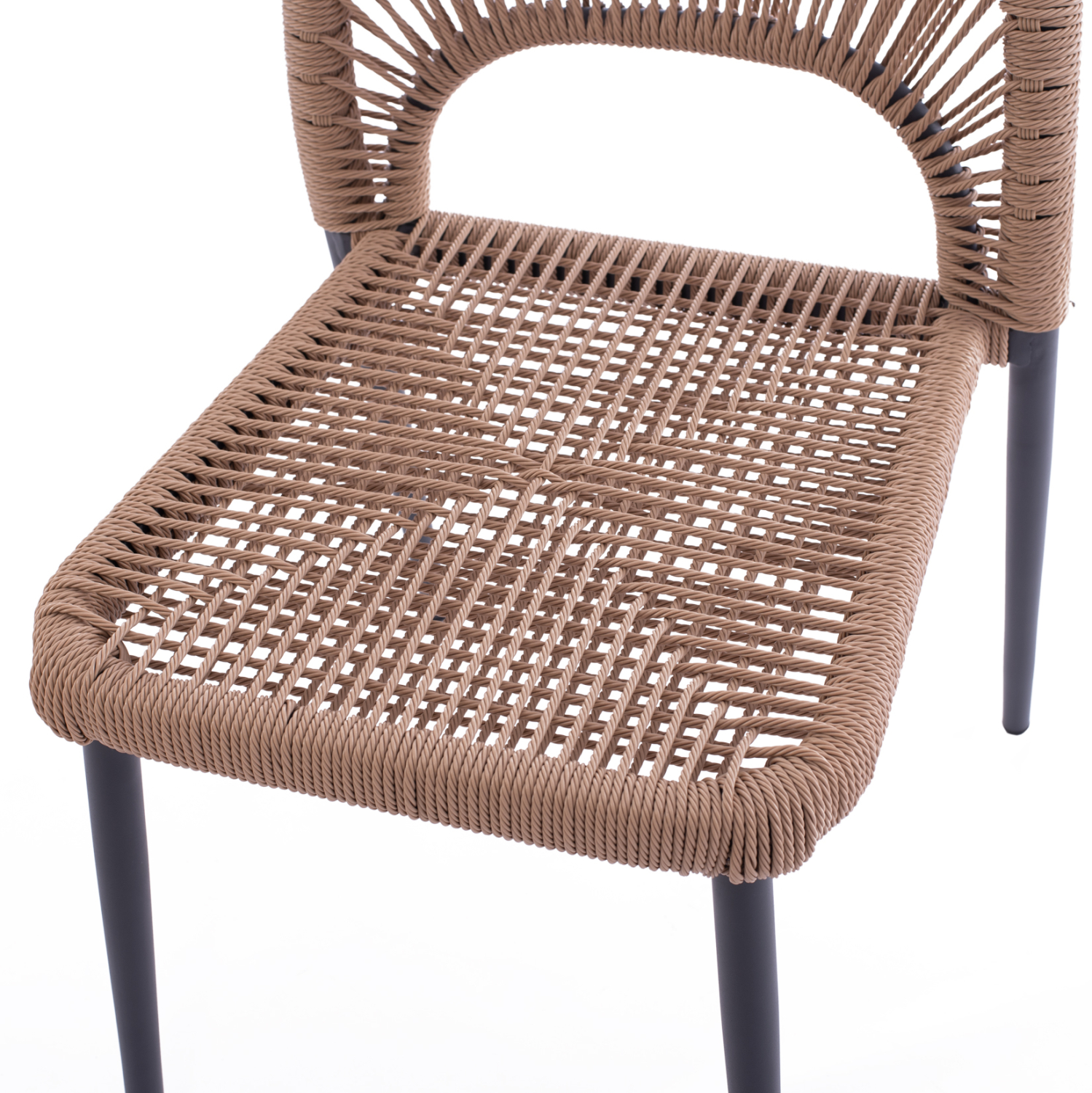 ΚΑΡΕΚΛΑ ΑΛΟΥΜΙΝΙΟΥ ΓΚΡΙ ΜΕ P.E.TWIST RATTAN ΜΠΕΖ HM5770.02 45x63x82Υ εκ. - Image 7