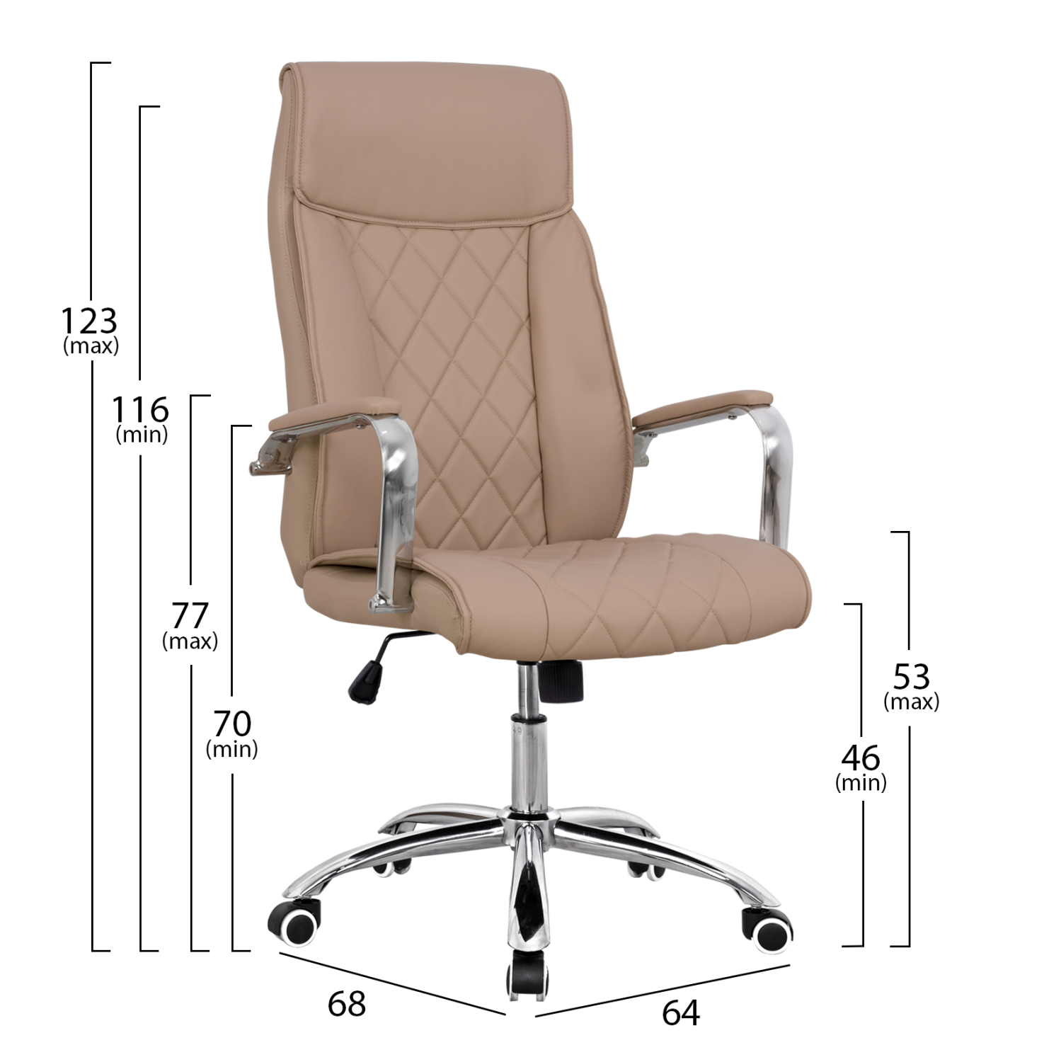 ΚΑΡΕΚΛΑ ΓΡΑΦΕΙΟΥ SHAILA HM1104.07 ΣΕ ΧΡΩΜΑ ΕΚΡΟΥ - Image 2