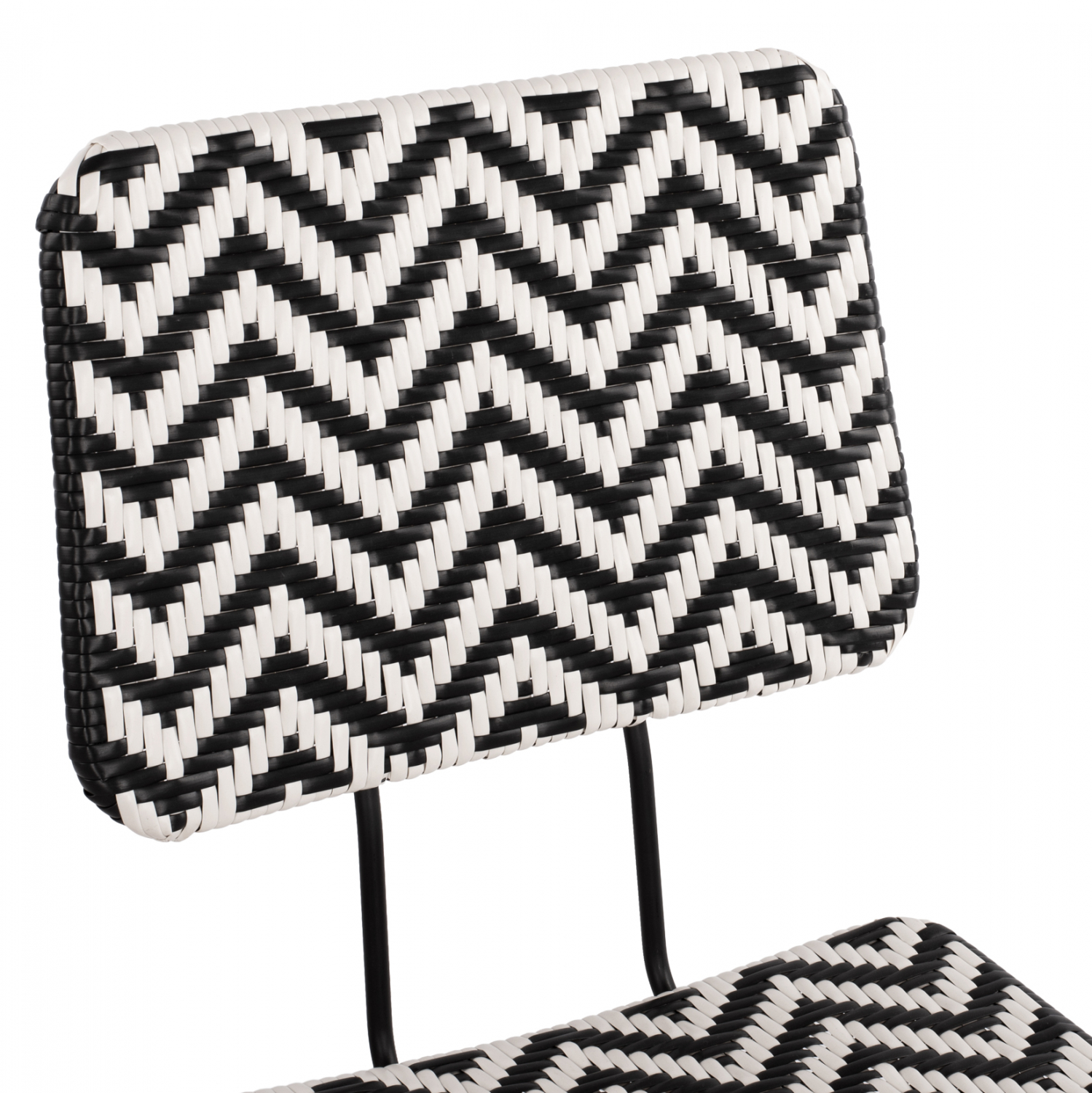 ΚΑΡΕΚΛΑ ΜΕΤΑΛΛΙΚΗ ALLEGRA HM5693 ΜΕ WICKER ΜΑΥΡΟ-ΛΕΥΚΟ 46x56x88Υ εκ. - Image 7