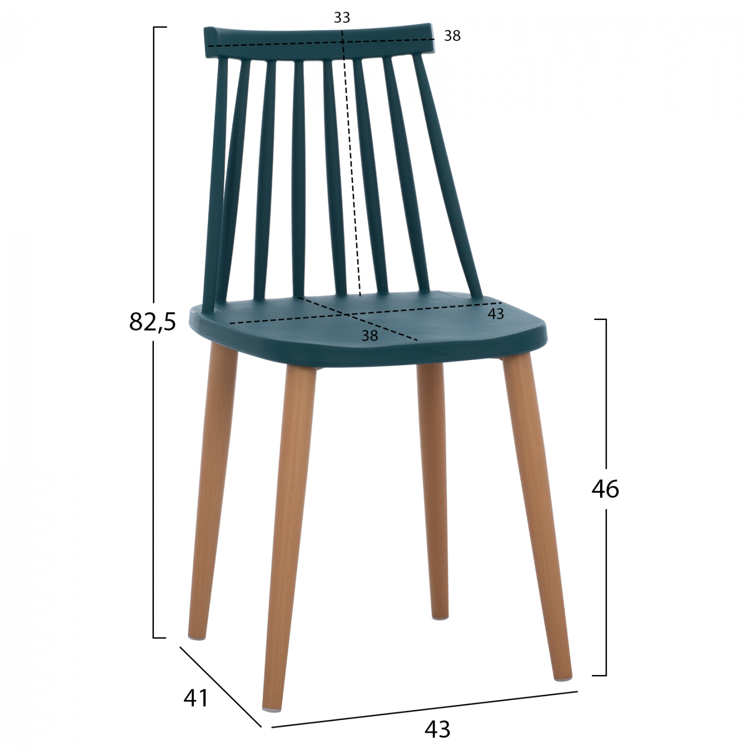 ΚΑΡΕΚΛΑ ΤΡΑΠΕΖΑΡΙΑΣ HM8052.05 VANESSA ΜΠΛΕ ΜΕ ΜΕΤΑΛΛΙΚΑ ΠΟΔΙΑ 43x41x82,5 εκ. - Image 2