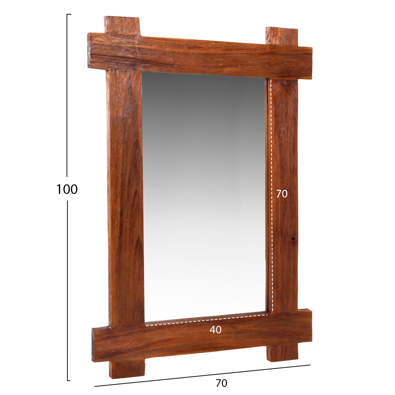 ΚΑΘΡΕΠΤΗΣ ΤΟΙΧΟΥ HM4303 ΑΝΑΚΥΚΛΩΜΕΝΟ TEAK ΣΕ ΦΥΣΙΚΟ 70x100Υεκ. - Image 2