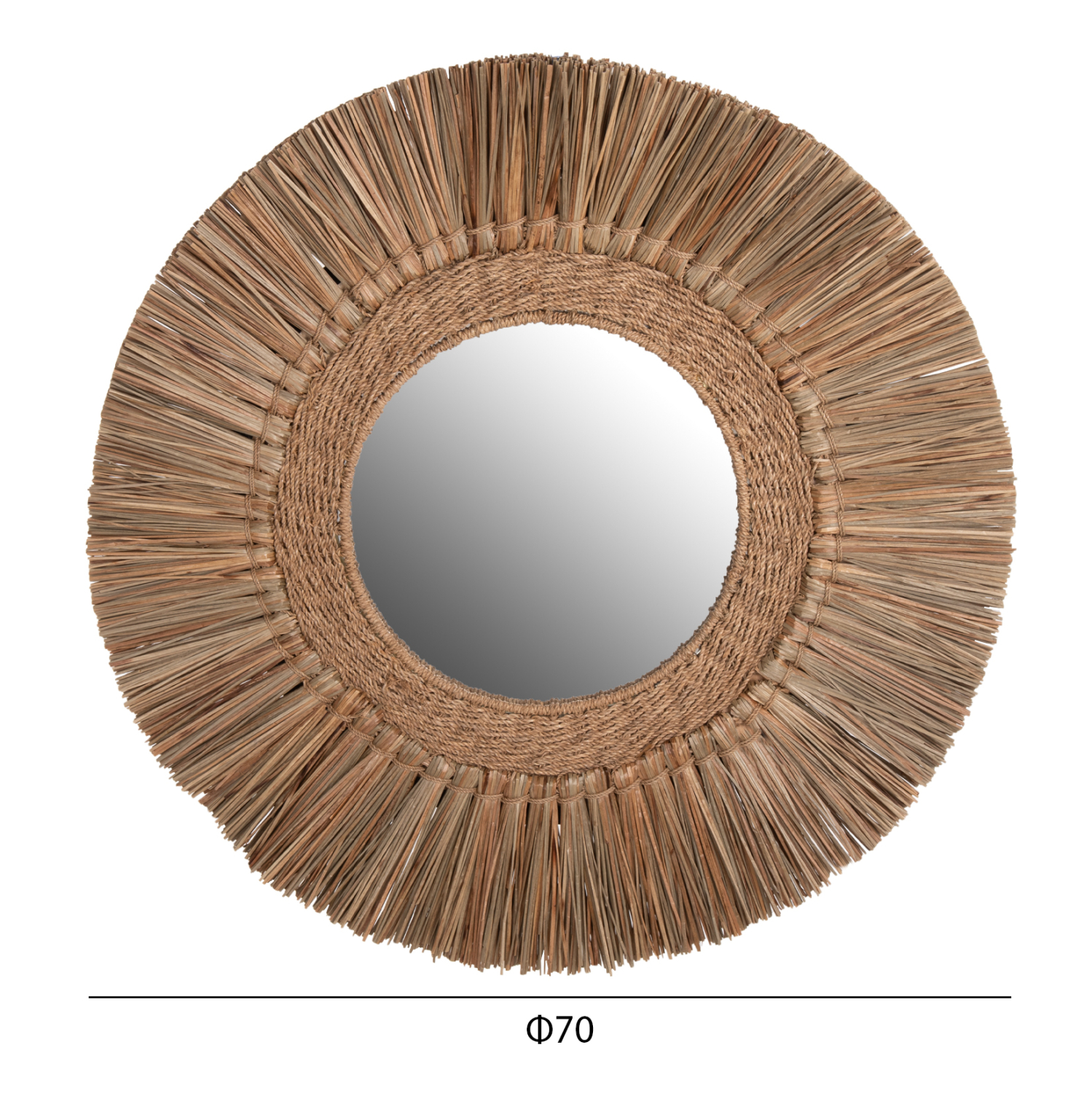 ΚΑΘΡΕΠΤΗΣ ΤΟΙΧΟΥ HM7831 ΜΕ ΠΛΑΙΣΙΟ MENDONG GRASS Φ70εκ ΣΕ ΧΡΩΜΑ ΦΥΣΙΚΟ - Image 2