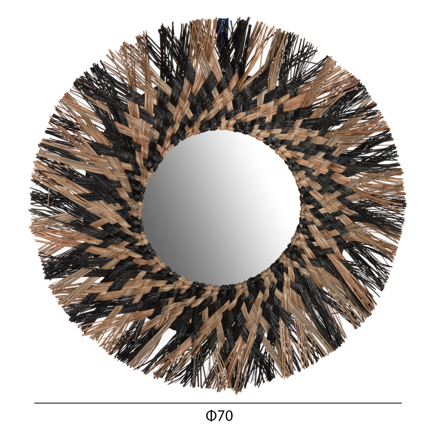 ΚΑΘΡΕΠΤΗΣ ΤΟΙΧΟΥ HM7833 ΜΕ ΠΛΕΚΤΟ ΠΛΑΙΣΙΟ MENDONG GRASS Φ70εκ ΣΕ ΜΑΥΡΟ & ΦΥΣΙΚΟ - Image 2