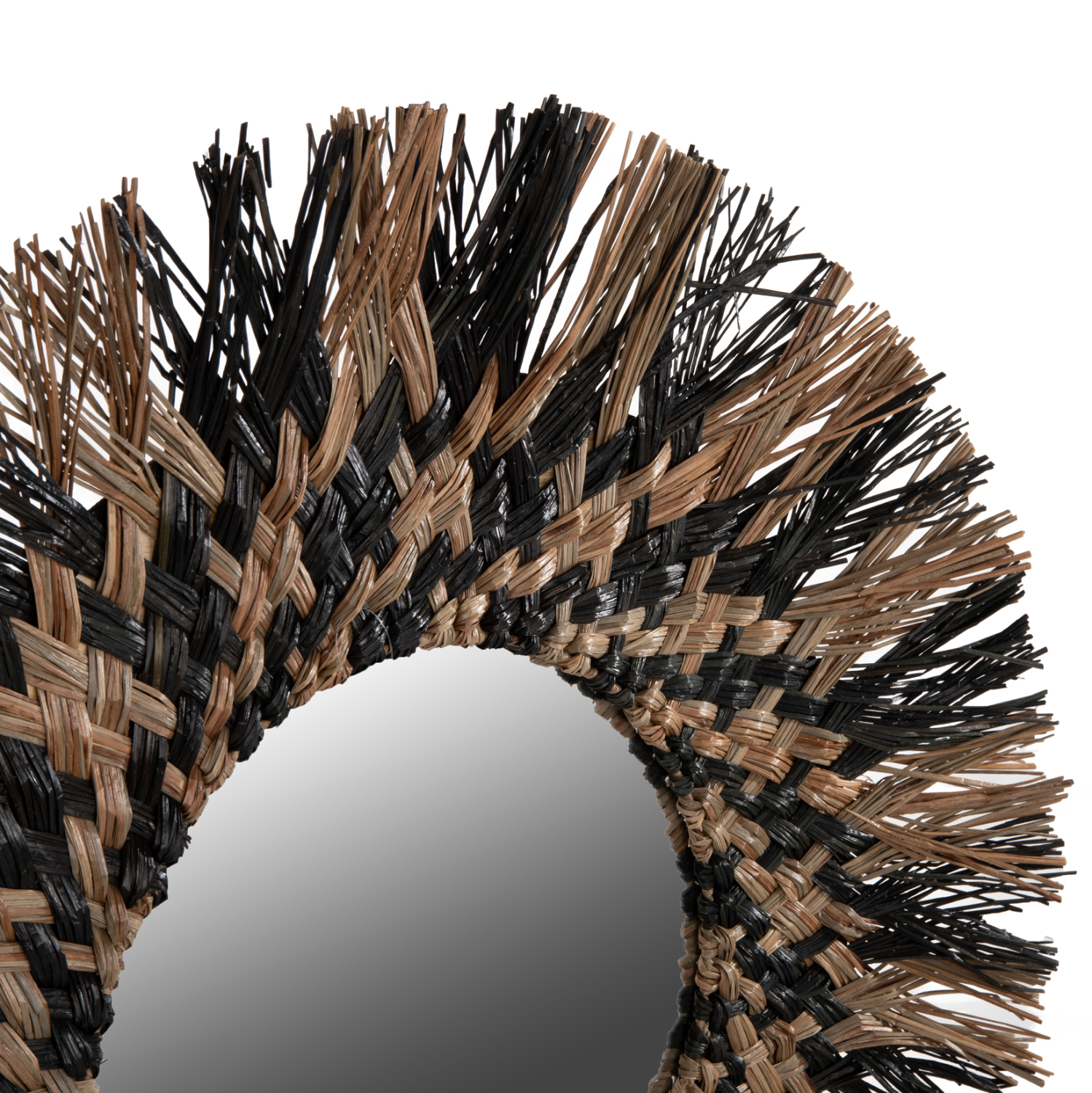 ΚΑΘΡΕΠΤΗΣ ΤΟΙΧΟΥ HM7833 ΜΕ ΠΛΕΚΤΟ ΠΛΑΙΣΙΟ MENDONG GRASS Φ70εκ ΣΕ ΜΑΥΡΟ & ΦΥΣΙΚΟ - Image 3