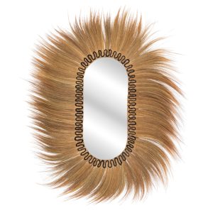 ΚΑΘΡΕΠΤΗΣ ΤΟΙΧΟΥ ΟΒΑΛ ΙΝΕΣ RAYUNG GRASS ΣΕ ΧΡΩΜΑ ΦΥΣΙΚΟ ΜΑΥΡΟ 110x5x160Yεκ.HM7803