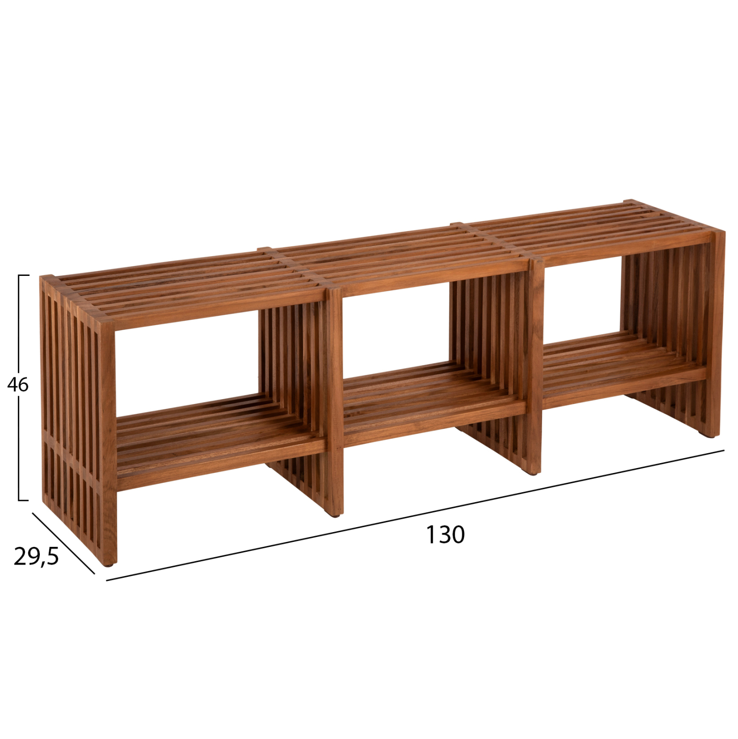 ΚΟΝΣΟΛΑ TV NYA HM9831 ΜΑΣΙΦ ΞΥΛΟ TEAK ΣΕ ΦΥΣΙΚΟ ΧΡΩΜΑ 130x29,5x46Υ εκ. - Image 2