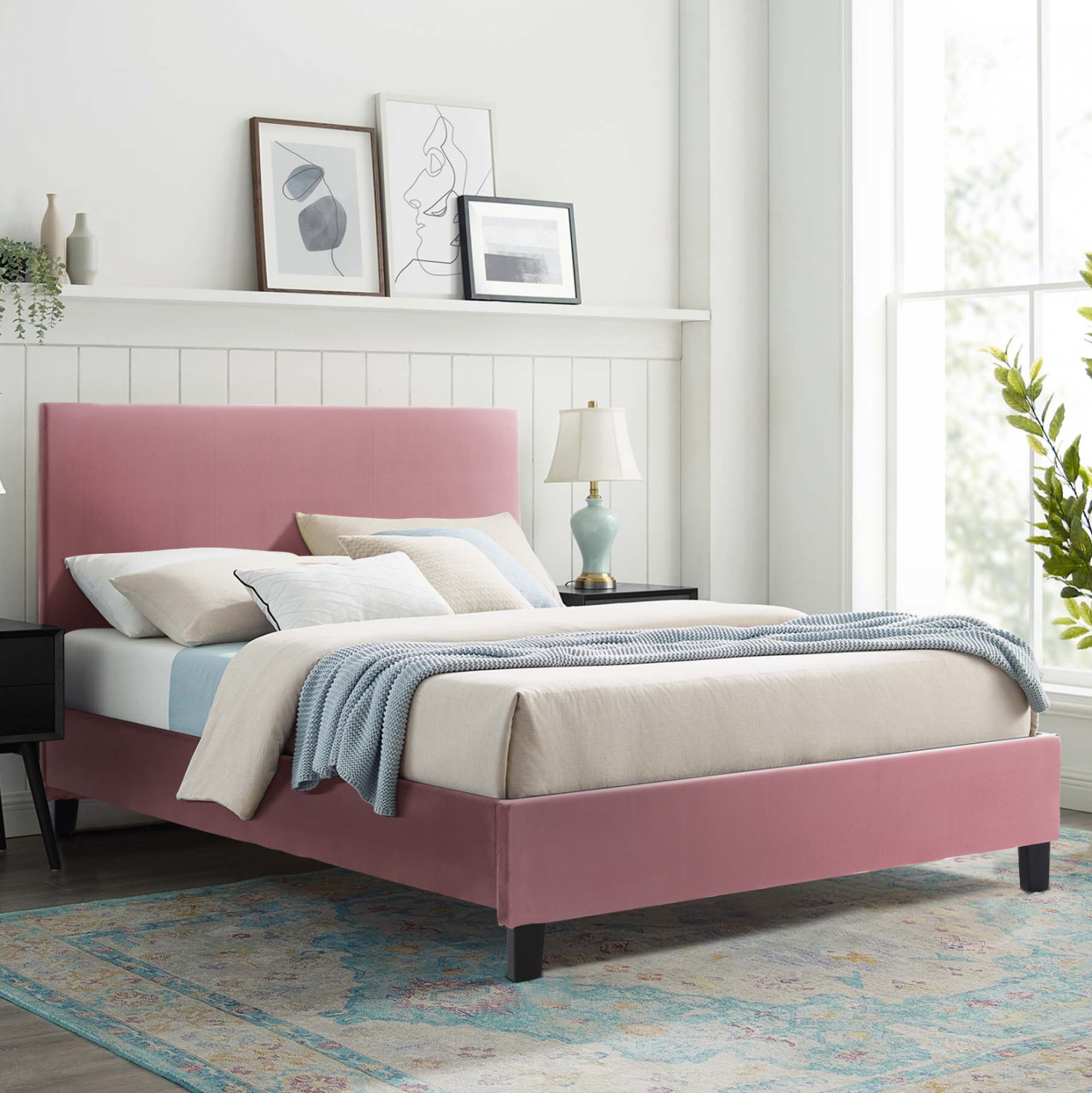 ΚΡΕΒΑΤΙ BECCA ΑΠΟ ΒΕΛΟΥΔΟ ΣΑΠΙΟ ΜΗΛΟ HM553.12 ΓΙΑ ΣΤΡΩΜΑ 150x200 EK. - Image 2