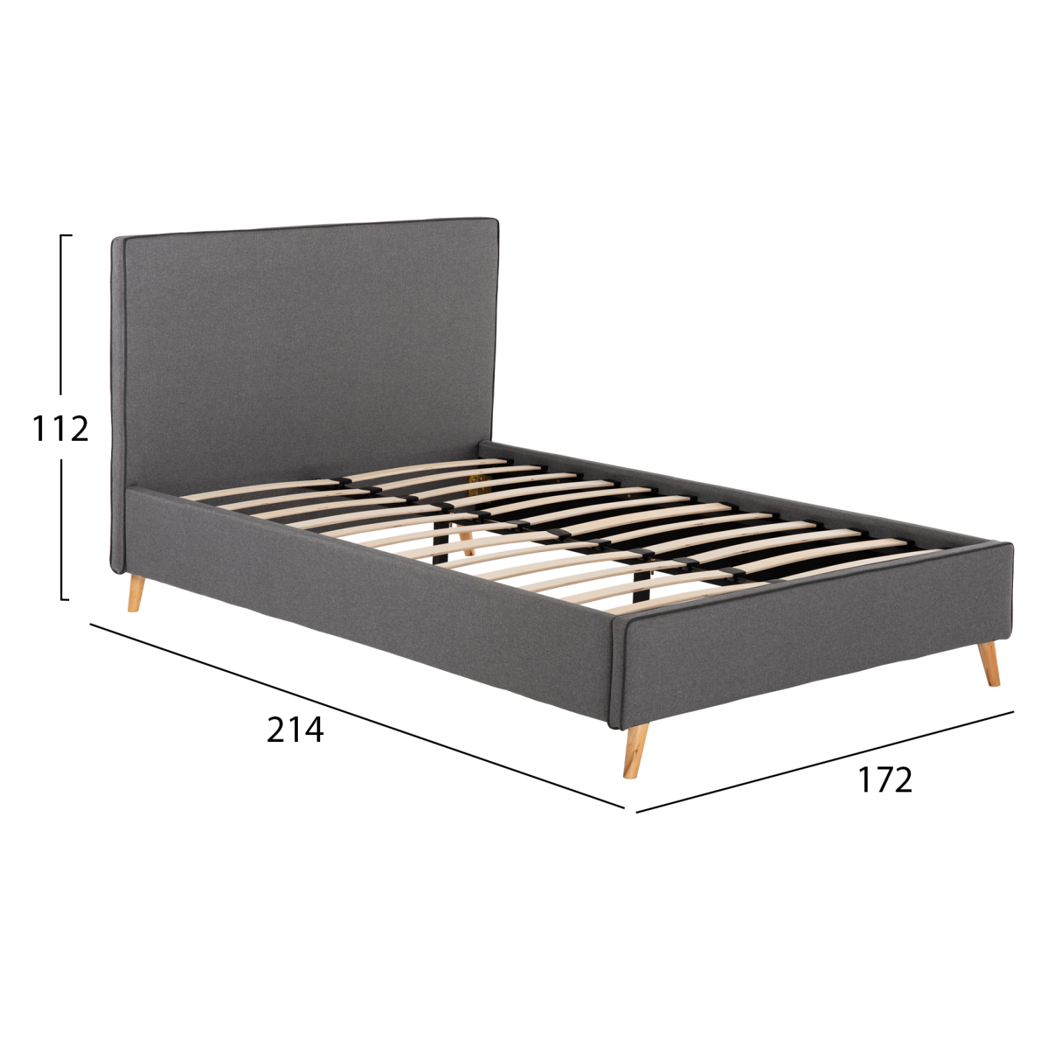 ΚΡΕΒΑΤΙ INDRA ΑΠΟ ΓΚΡΙ ΥΦΑΣΜΑ & ΣΚ. ΓΚΡΙ ΡΕΛΙ HM662.01 ΓΙΑ ΣΤΡΩΜΑ 160x200 EK. - Image 3