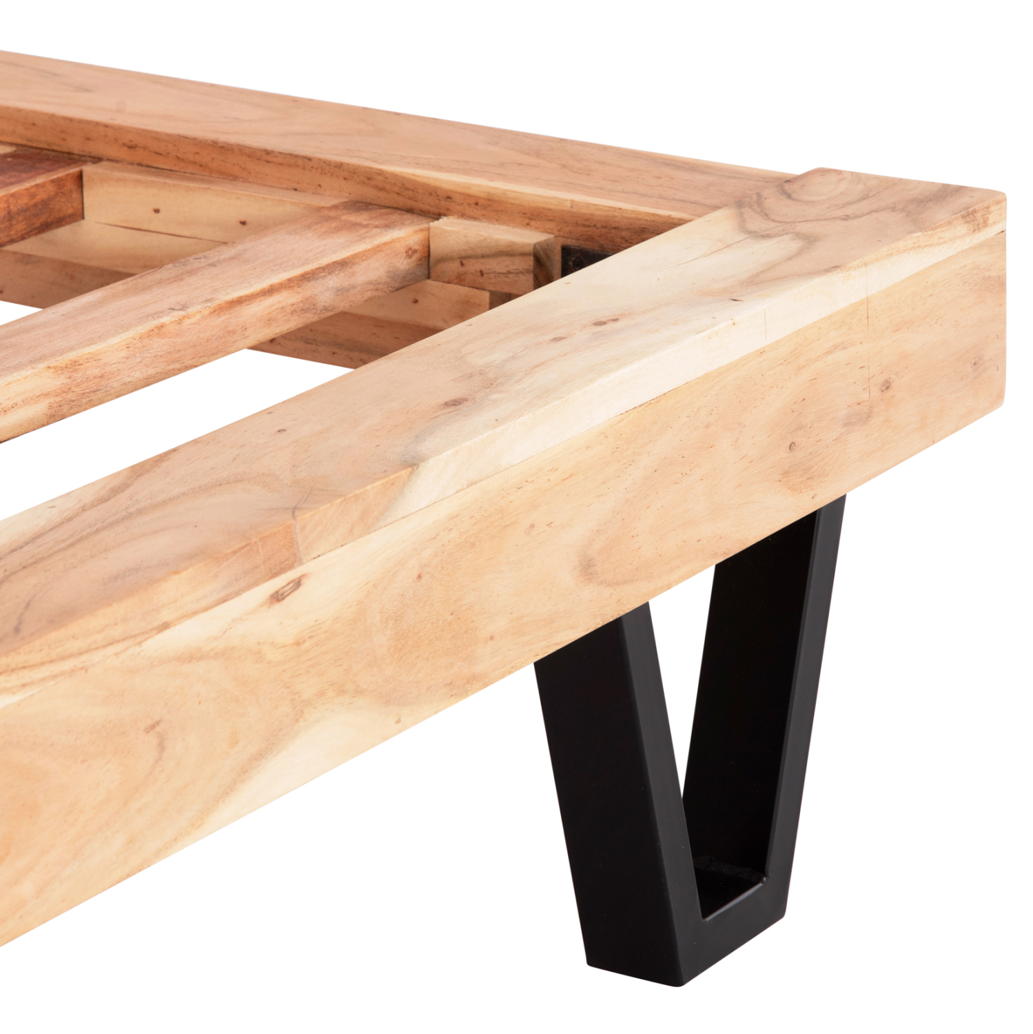 ΚΡΕΒΑΤΙ ALICIA ΑΠΟ ΜΕΤΑΛΛΟ ΚΑΙ ΜΑΣΙΦ ΞΥΛΟ ΑΚΑΚΙΑΣ 217x180,5x94Yεκ.(ΣΤΡΩΜΑ 160Χ200)HM8359.11 - Image 10