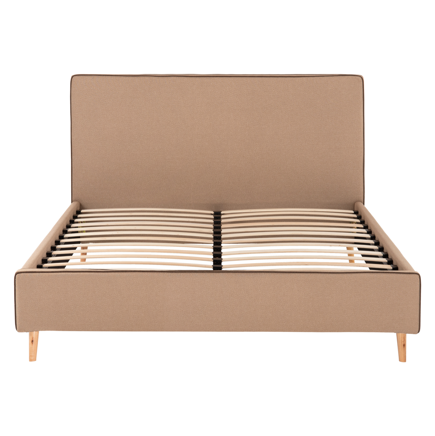 ΚΡΕΒΑΤΙ INDRA ΑΠΟ ΜΠΕΖ ΥΦΑΣΜΑ & ΚΑΦΕ ΡΕΛΙ HM662.02 ΓΙΑ ΣΤΡΩΜΑ 160x200 EK. - Image 4