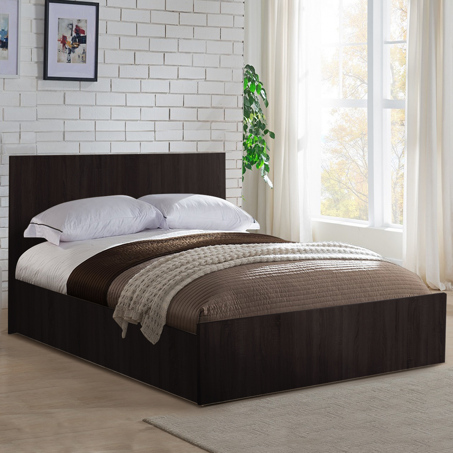 ΚΡΕΒΑΤΙ ADLER ΜΕΛΑΜΙΝΗΣ ΔΙΠΛΟ ΓΙΑ ΣΤΡΩΜΑ 160Χ200εκ. ΒΕΓΓΕ HM2432.02 - Image 2