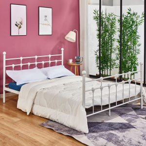 ΚΡΕΒΑΤΙ ΜΕΤΑΛΛΙΚΟ KAMIL 150x200 εκ. ΛΕΥΚΟ ΧΡΩΜΑ HM575.02