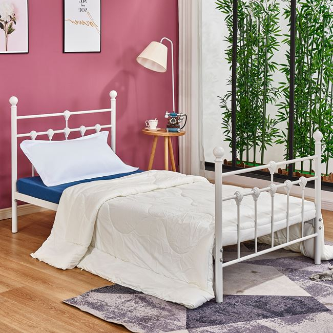 ΚΡΕΒΑΤΙ ΜΕΤΑΛΛΙΚΟ KAMIL 90x190 εκ. ΛΕΥΚΟ ΧΡΩΜΑ HM574.02