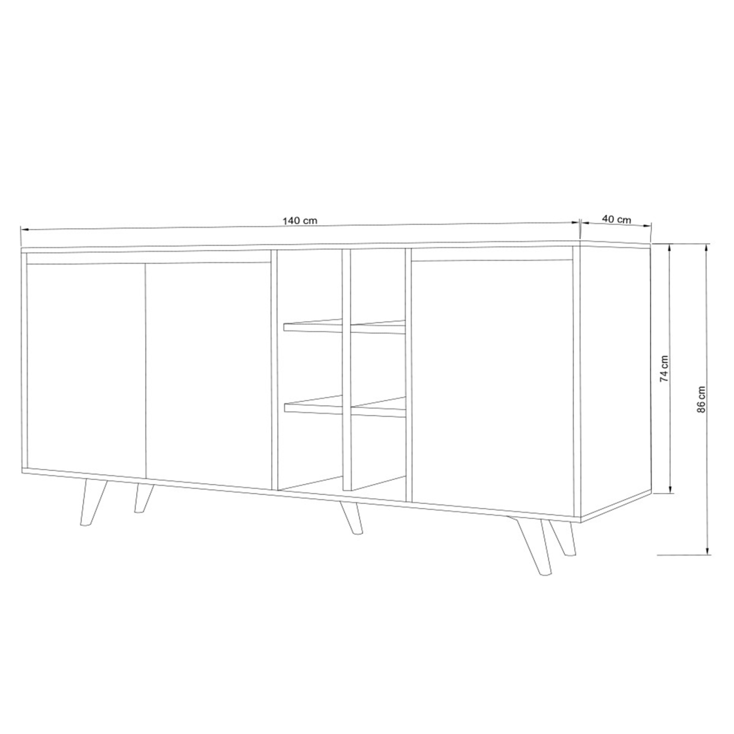 ΜΠΟΥΦΕΣ ΜΕΛΑΜΙΝΗΣ BRIAR ΚΑΡΥΔΙ ΜΕ ΛΕΥΚΕΣ ΠΟΡΤΕΣ 140x40x86Yεκ.HM9432.02 - Image 2