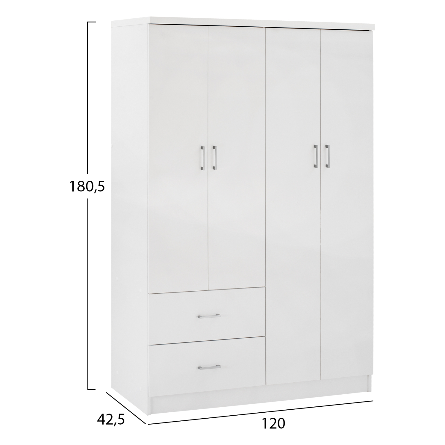 ΝΤΟΥΛΑΠΑ 4ΦΥΛΛΗ ME 2 ΣΥΡΤΑΡΙΑ BLAKELY HM339.05 ΛΕΥΚΗ 120Χ42,5Χ180,5 εκ. - Image 2