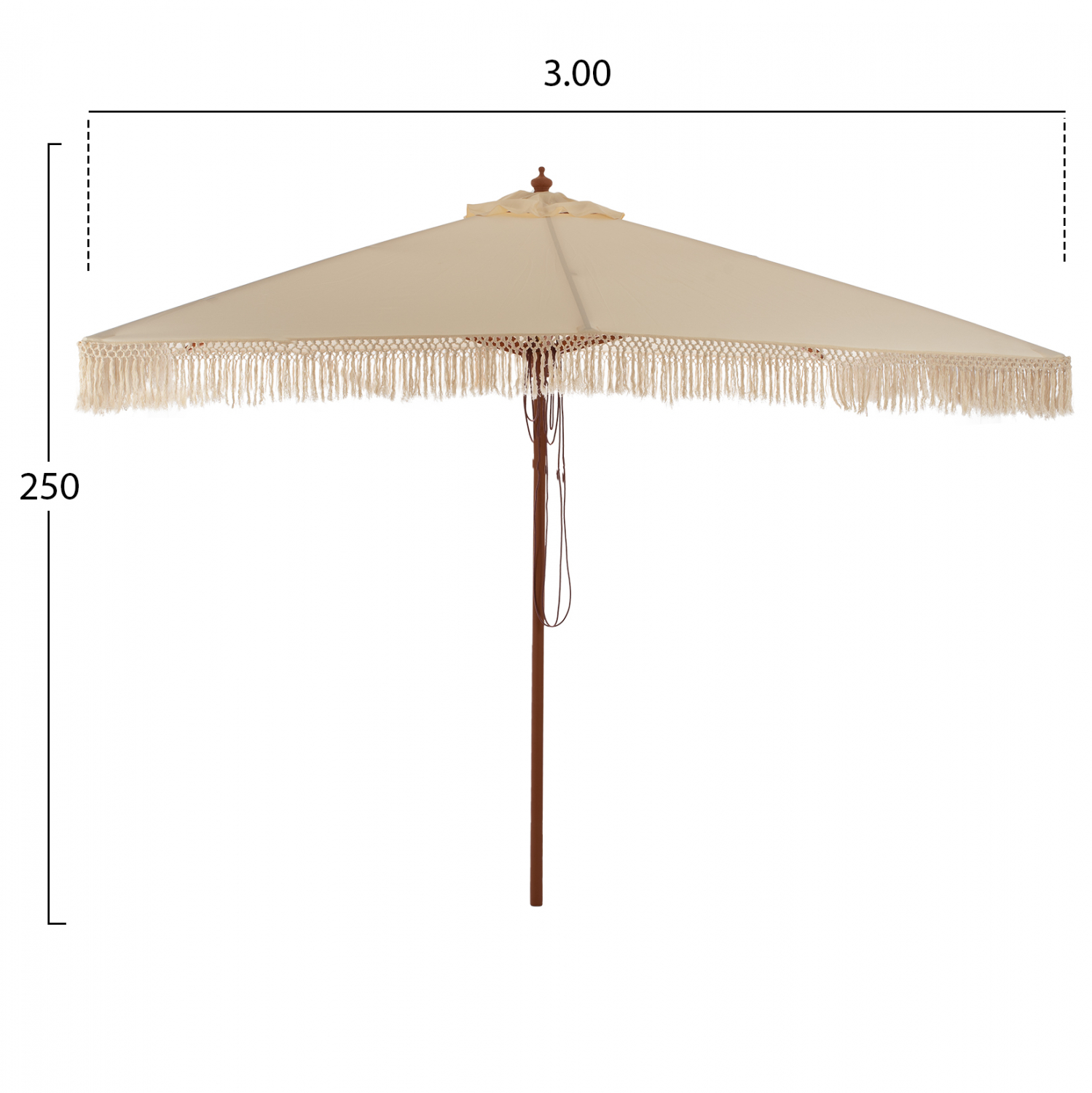 ΟΜΠΡΕΛΑ ΕΠΑΓΓΕΛΜΑΤΙΚΗ WAGNER ΜΑΚΡΑΜΕ ΚΡΟΣΙ ΜΠΕΖ ΜΕ ΞΥΛΙΝΟ ΣΚΕΛΕΤΟ 3X3X2.50Υm HM5778.01 - Image 2